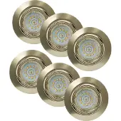 Dapo Leuchten 6 x LED Einbauleuchte nickel schwenkbar GU10 3Watt Deckenlampe