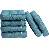TexDeko 6er Pack Loungekissen Gartenpolster für Rattanmöbel UV-Schutz & Wasserabweisend 60x60x12 cm (Türkis)