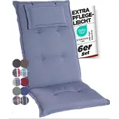 GARDISUN Hochlehner Auflagenkissen Polyester 6,5cm mit Kopfteil - Gartenstuhlauflage - Polsterkissen - EU