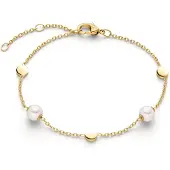Boccia 03060-02 Damen-Armband Titan Goldfarben mit Perlen