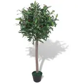 Furnicato Künstlicher Lorbeerbaum mit Topf 120 cm Grün