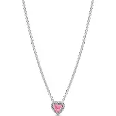 Pandora 398425C02-45 Damen-Halskette Erhabenes Herz Pink