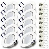 RADAM 10x Einbauspot SET RIK.12 schwenkbar weiss rund GU10 7W warmweiss