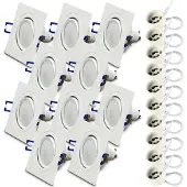 RADAM 10x Einbauspot SET RIK.13 schwenkbar weiss eckig GU10 7W neutralweiss