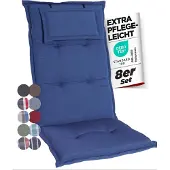 GARDISUN Hochlehner Auflagenkissen Polyester 6,5cm mit Kopfteil - Gartenstuhlauflage - Polsterkissen - EU