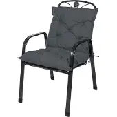 TexDeko Garden 2er Set Gartenstuhl Auflage Niedriglehner 100x50cm (Anthrazit)