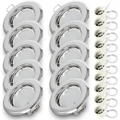 RADAM 10x Einbauspot SET RIK.15 chrom GU10 7W warmweiss