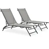 Furnicato Sonnenliegen 2 Stk Textilene Und Stahl
