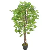 Furnicato Künstliche Pflanze Ahornbaum mit Topf Grün 120 cm