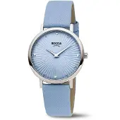 Boccia 3365-01 Damenuhr Titan mit Lederband Hellblau