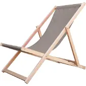 Meblośtyl Liegestuhl Strandliege Sonnenliege Gartenliege Holz Liege Holzstrandliege 120kg Beige