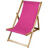 Meblośtyl Liegestuhl Strandliege Sonnenliege Gartenliege Holz Geölter Liege Holzstrandliege 120kg Rosa