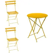 Fermob Bistro Balkonmöbel-Set 3tlg. Stahl/Klappbar Tisch 60cm Rund
