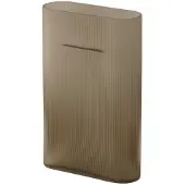 Muuto Vase Ridge Dark Taupe Frosted Glass 35 cm