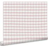 Laura Ashley Vliestapete "Gingham Pale Amethyst Purple" floral texturiert 10mx52cm