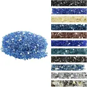 Vevor Feuerglas, 4,5 kg hochtemperaturbeständige Glassteine, 6,35 mm reflektierende Feuerstellen-Glasperlen, Feuerstelle Glasfelsen, Kaminglas, Feuerkristall, Feuerperlen, für Kamin Kobaltblau