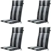 Madison - Gartenstuhlauflage High Back Alice grau - Ca. 120x50 cm - 4er-Set