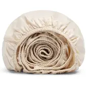 Yumeko Spannbettlaken Baumwollsatin 140x200 Beige - Eco, Bio & Fairtrade