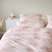 Elegante Interlock Jersey Bettwäsche Meadow 155x200 cm + 80x80 cm koralle