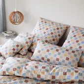 Elegante Mako-Jersey-Bettwäsche-Garnitur Scrabble Jersey Farbe Natur Größe 155x200+80x80