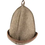 INF Dunkelbrauner Saunahut aus weichem Filzmaterial, 25 x 72 cm, für optimalen Hitzeschutz