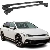 Omtec Dachträger für VW Golf Variant 2020-2025 Gepäckträger Grundträger Alu Schwarz 2x