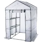 Huismerk Gewächshaus mit 8 Ablagen 140x140x200 cm Transparent