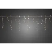 Konstsmide - Eisregen Lichtervorhang, 400 klare Birnen, 24V Außentrafo, weißes Kabel; 2764-002