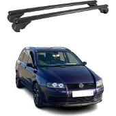 Omac Dachträger für Fiat Stilo Multiwagon 2002-2008 Gepäckträger Aluminium Schwarz 2x