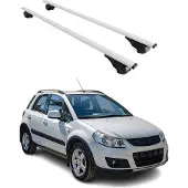 Omtec Dachträger Gepäckträger für Suzuki SX4 2006-2013 Grundträger Metall Silber 2tlg