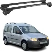 Omtec Dachträger Grundtäger für VW Caddy 2004-2015 75kg Aluminium Schwarz 2tlg