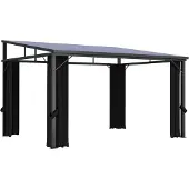 Syfax Pavillon mit Vorhängen 405x294x244 cm Anthrazit