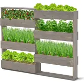 Coemo Vertikalbeet Riga Kräuterbeet Holz 7 Pflanzkästen