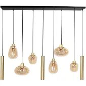 Steinhauer Pendelleuchte Reflexion 9-flammig Bernstein 145x30cm