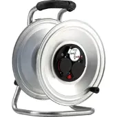 Hedi Stahlblech-Kabeltrommel Professional'', leer, Ø 290 mm, 3-fach-Schuko-Steckdose