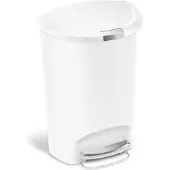 Simplehuman Abfallbehälter, halbrund, 50 Liter, Weiß -