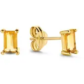Jackie Gold Medina Citrine einzelner Ohrstecker in 14 Karat Gelbgold
