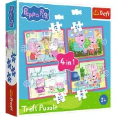 Trefl Peppas Spielspaß: 4-in-1-Puzzleset für kleine Abenteurer