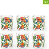 Excelsa Set Von 6 Wasserglas Mexican Flowers Glas 30 Cl Bunt