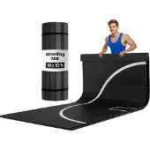 Vevor Kampfsportmatte 3 x 3 m für Workouts im Heim-Fitnessstudio, wasserfeste aufrollbare Trainingsmatten Fitnessmatte für Gymnastik Tatami Jiu-Jitsu MMA Judo Boxen, Sportmatte Yogamatte Schwarz