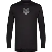 FOX Langarm Fahrradtrikot für den Sommer - RANGER LS HEAD - Schwarz L