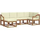 vidaXL Outdoor-Sofagarnitur 6 stk. Natur und Creme