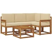 vidaXL Outdoor-Sofagarnitur 5 stk. Natur und Beige