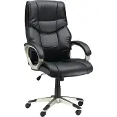 HOMCOM Bürosessel Chefsessel mit Wippfunktion Bürostuhl Schreibtischstuhl Ergonomischer Drehstuhl Sportsitz Hoher Rückenlehne Schwarz Kunsterleder Metall 70 x 58 x 114–124 cm