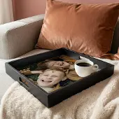 Yoursurprise Fototablett - Quadrat- Schwarz - 40.5 x 40.5 cm
