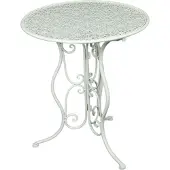 DELUKE Gartentisch SILAS - Stahl, Weiß, 60x60x70cm | Terrassentisch Wetterfest Outdoor Tisch