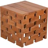 Mr. Deko Beistelltisch Dunham Teak massiv 50 cm Hocker Garten Terrasse Balkon