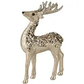 Giftcompany Weihnachtsfigur Hirsch „Seoul“ Gold mit Pailletten – Höhe 20,5 cm