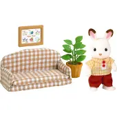 Sylvanian Families Schokoladenhasen Vater mit Sofa