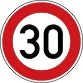 SafetyMarking Verkehrsschild StVO zugelassen, 60 cm, VZ 274-30, RA1/C, Höchstgeschwindigkeit 30 km/h